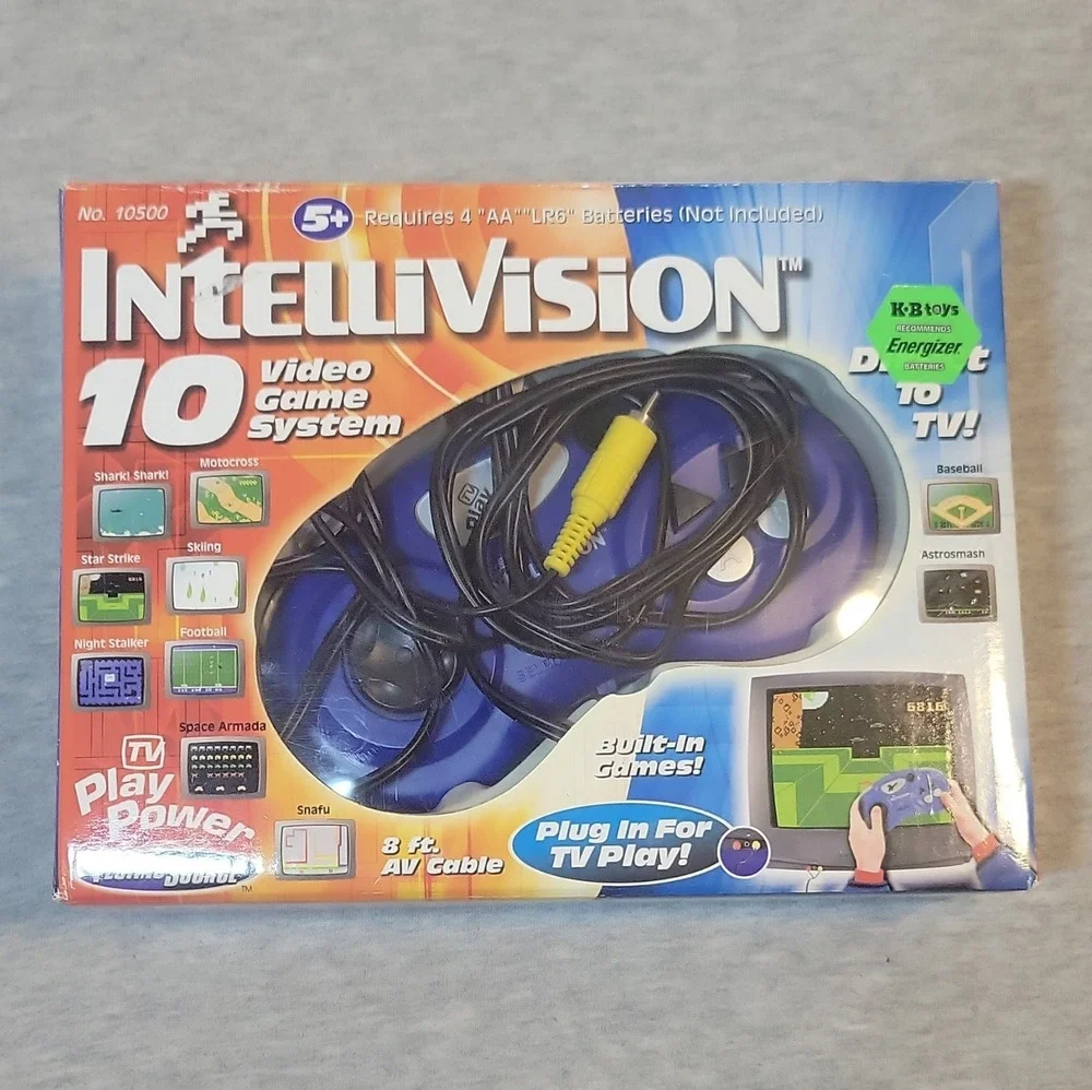 Techno Source Intellivision 10 Games Direct to TV Video Game System 10500, Box